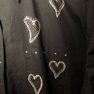 Black Ladies Shirt with Gold and Silver sparkles.  Very lightly worn.